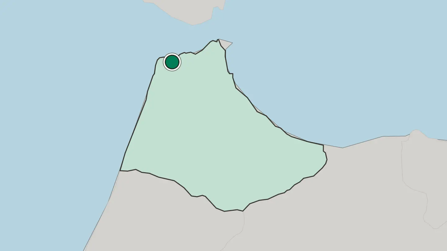Map of Tangier in Morocco