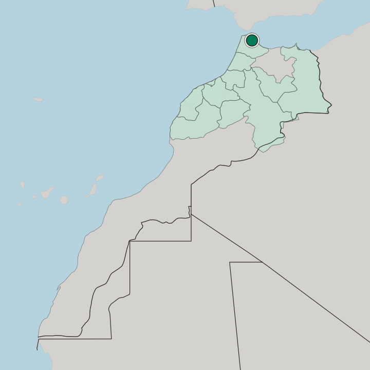 Map showing Tétouan — In Morocco