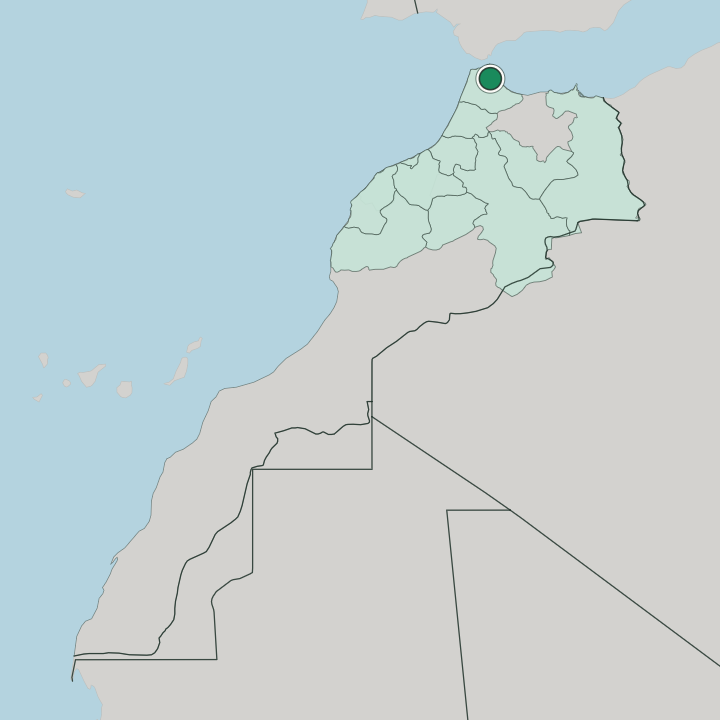 Map showing Tétouan — In Morocco