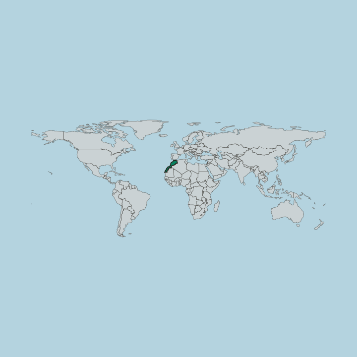 Map showing Morocco — Worldwide