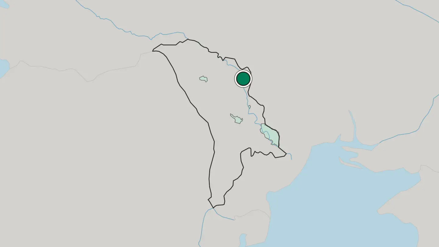 Map of Rîbniţa in Moldova