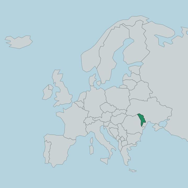 Map showing Moldova — In Europe