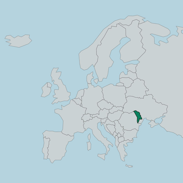 Map showing Moldova — In Europe