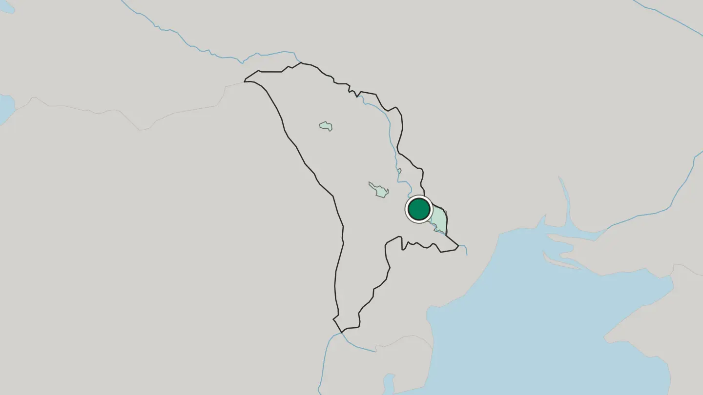 Map of Bender in Moldova