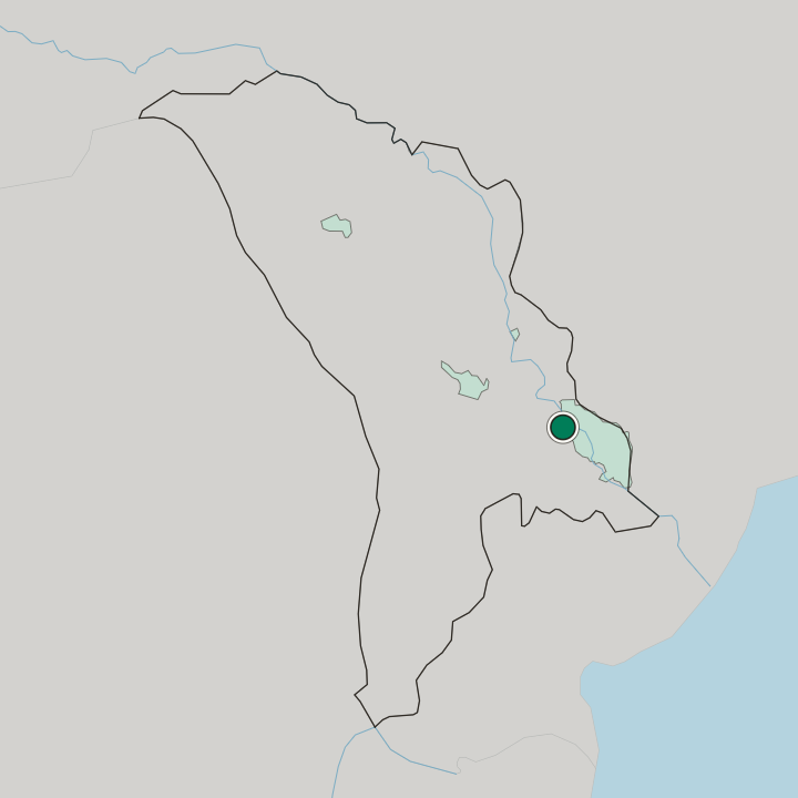 Map showing Bender — In Moldova