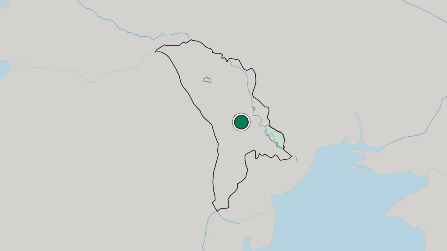 Map of Chisinau in Moldova