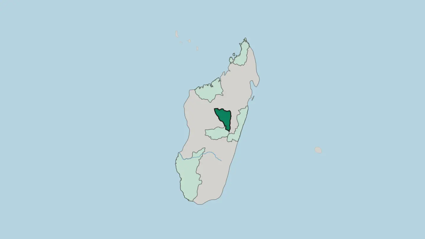 Map of Analamanga Region in Madagascar