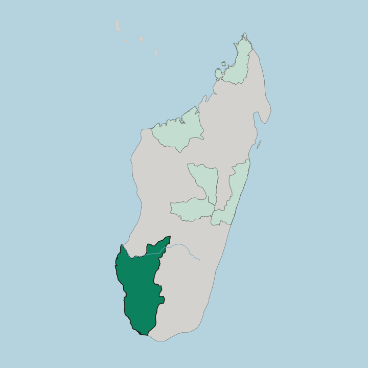 Map showing Atsimo-Andrefana Region — In Madagascar