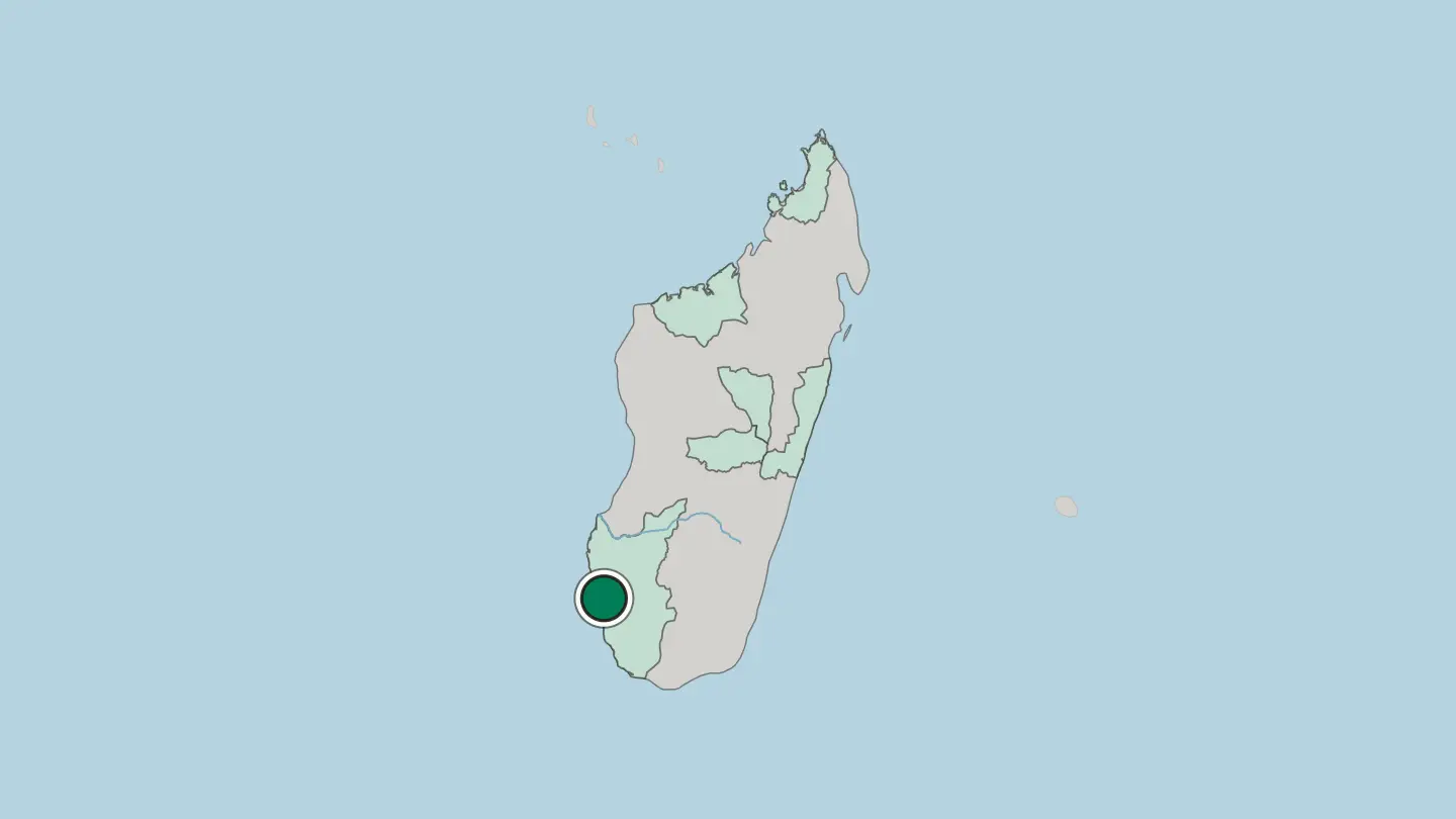 Map of Toliara in Madagascar