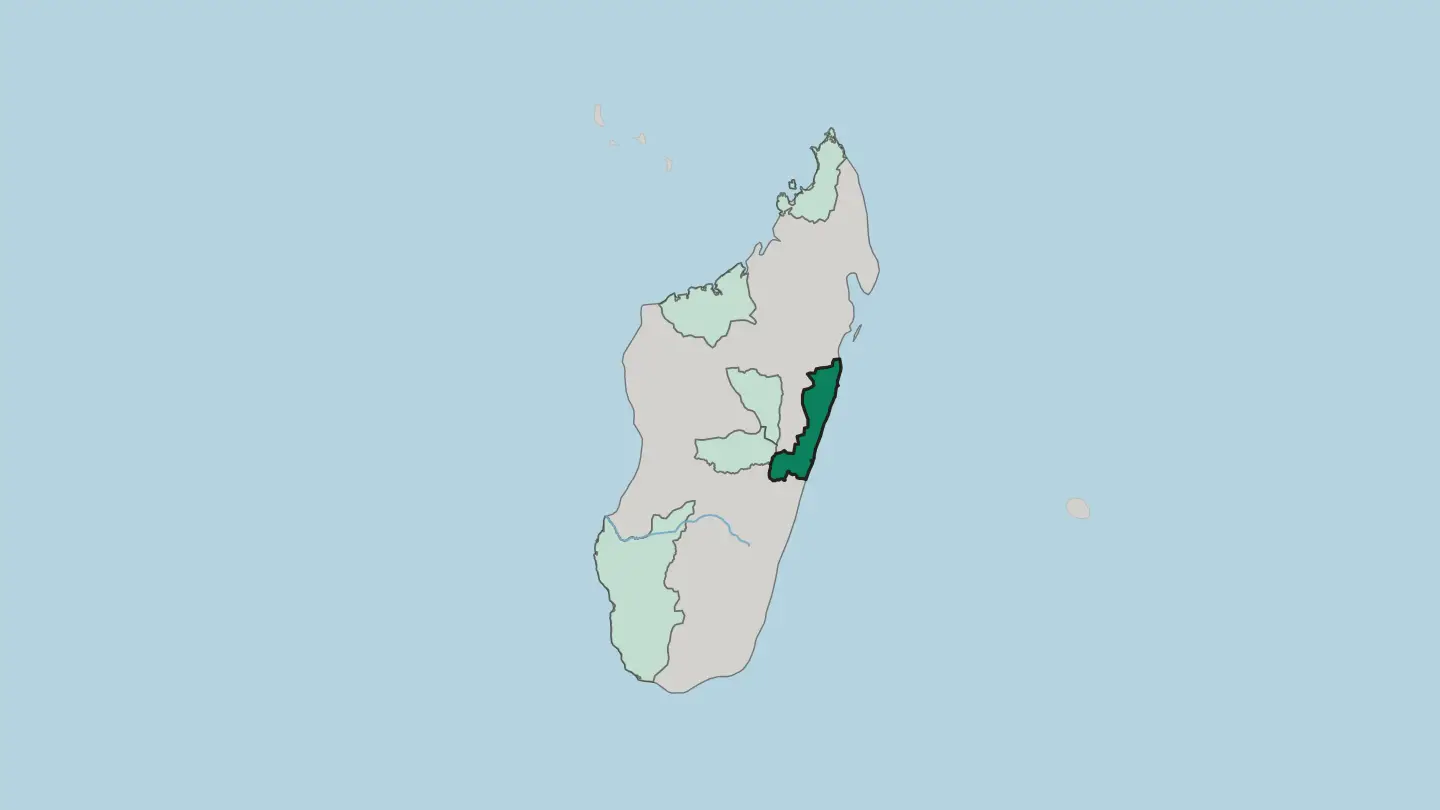 Map of Atsinanana Region in Madagascar