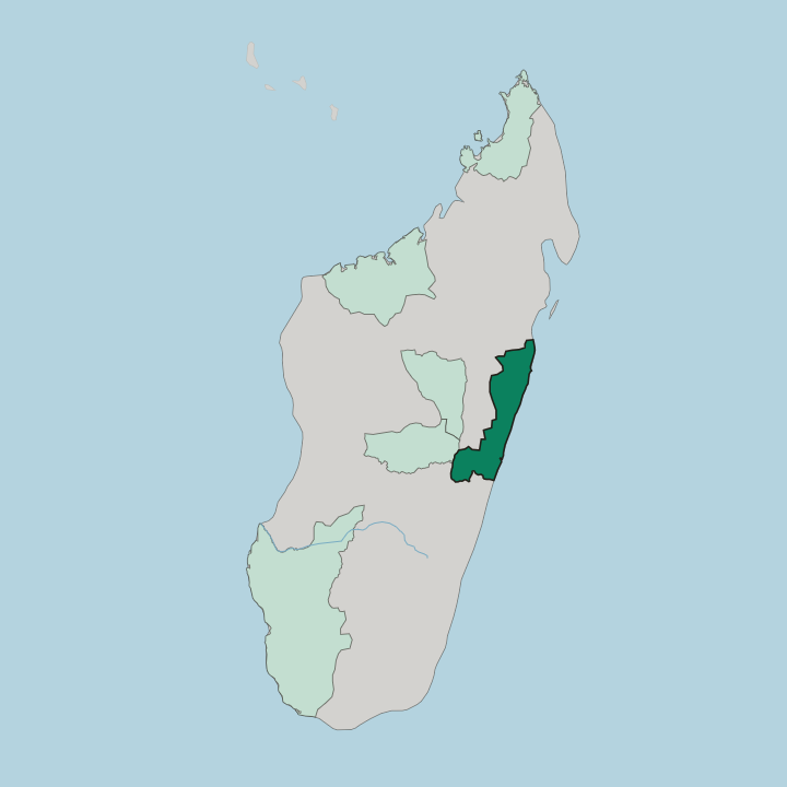 Map showing Atsinanana Region — In Madagascar