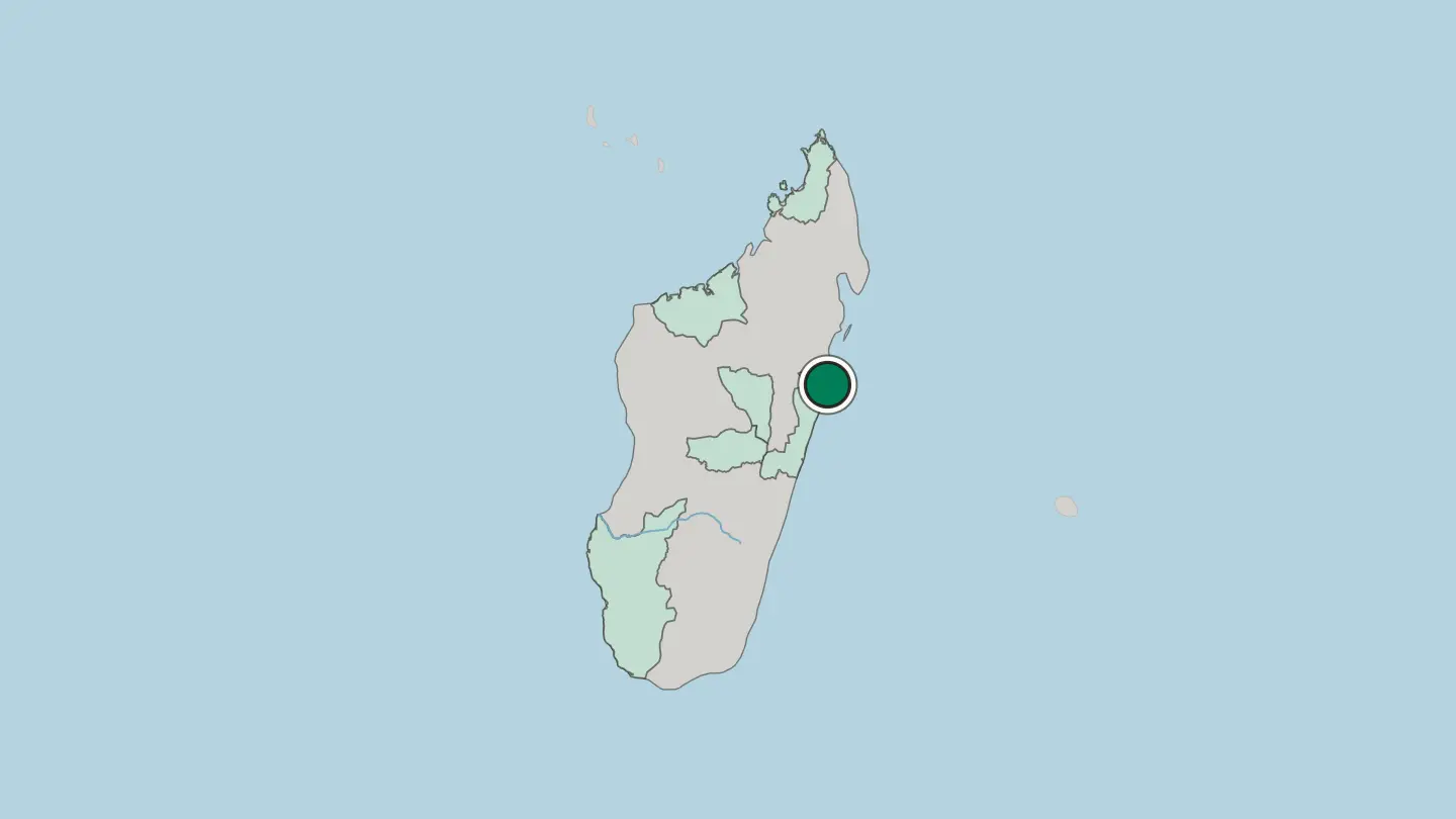 Map of Toamasina in Madagascar
