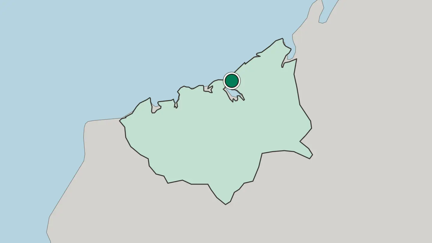 Map of Mahajanga in Madagascar