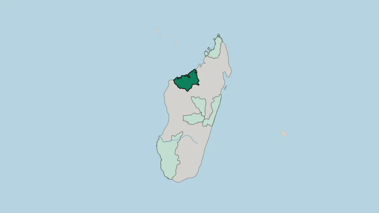 Map of Boeny Region in Madagascar