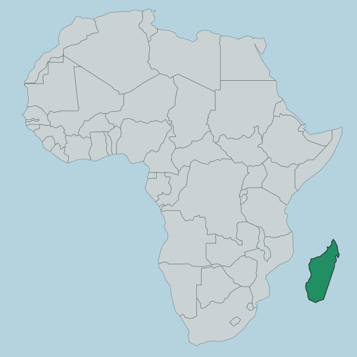 Map showing Madagascar — In Africa