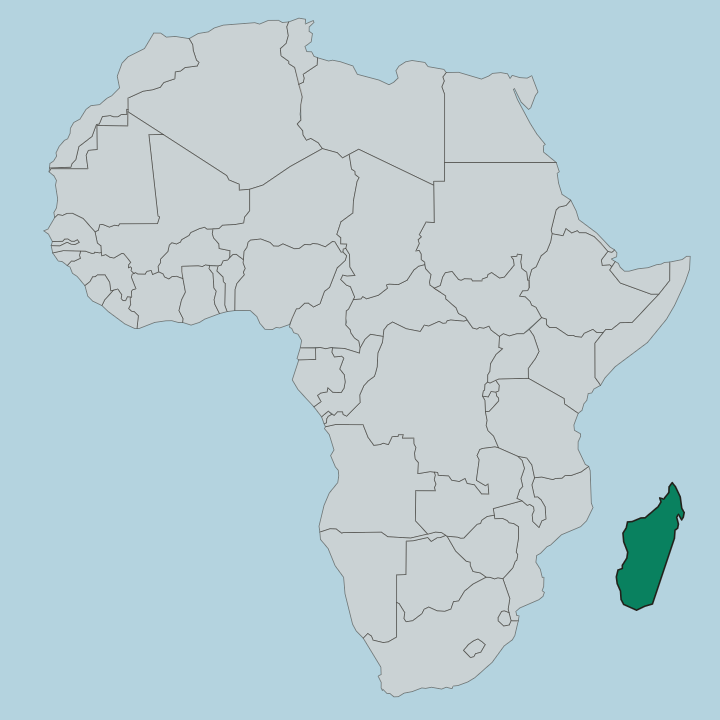 Map showing Madagascar — In Africa
