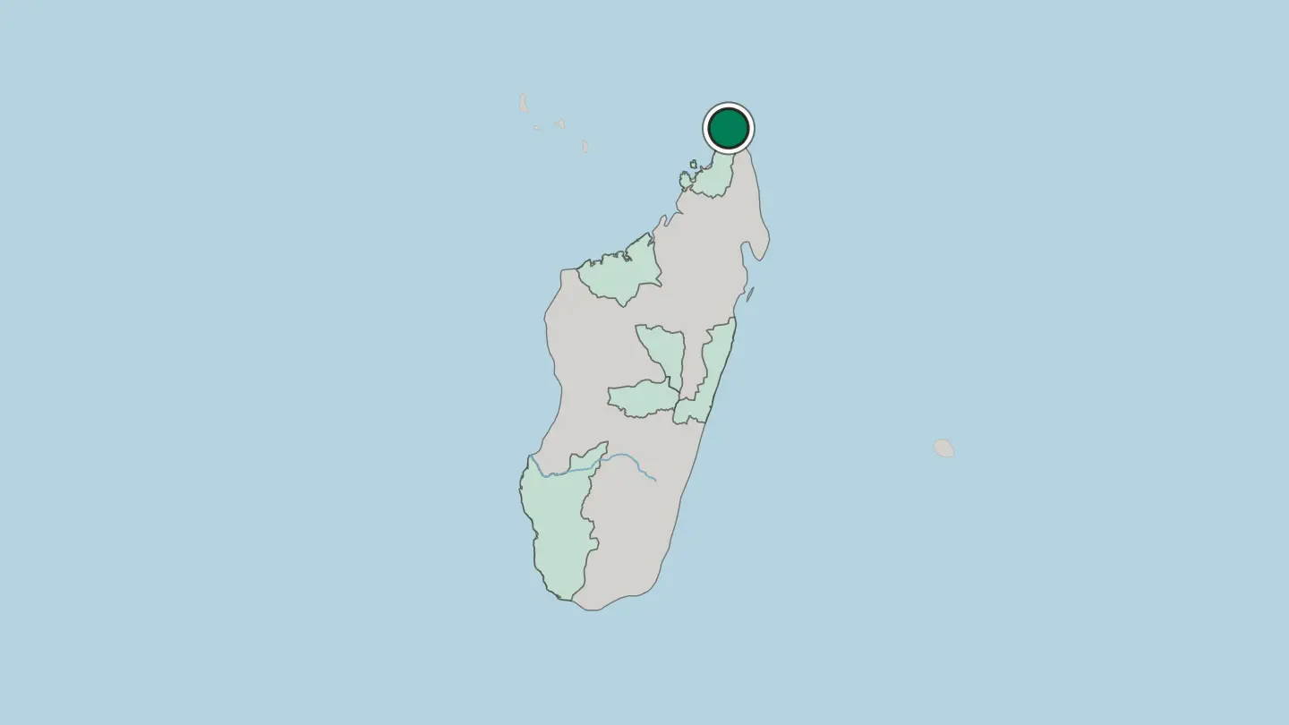 Map of Antsiranana in Madagascar