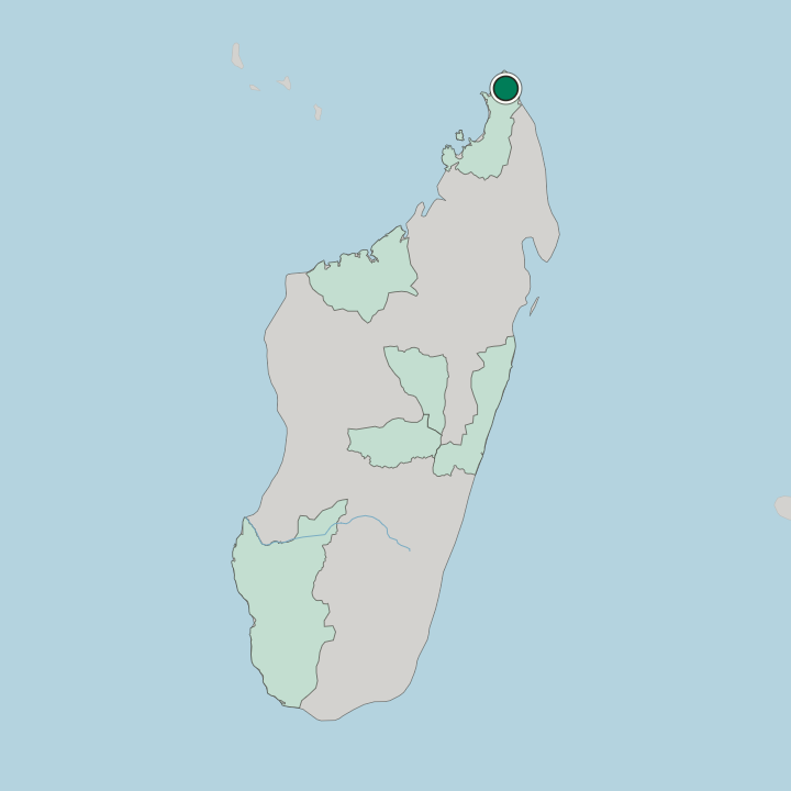 Map showing Antsiranana — In Madagascar