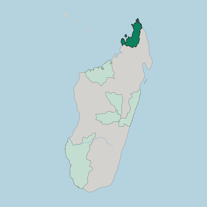 Map showing Diana Region — In Madagascar