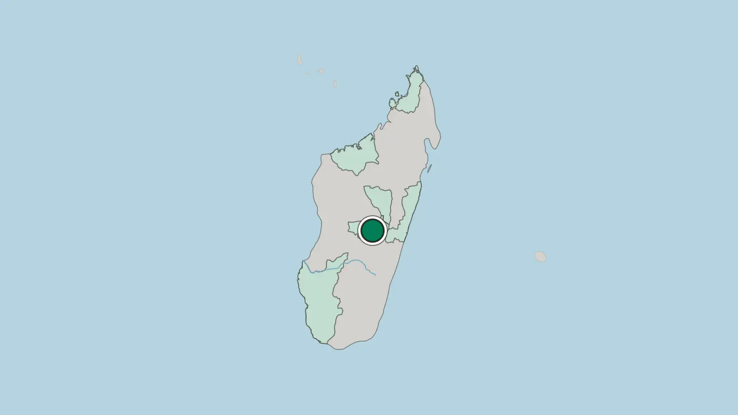 Map of Antsirabe in Madagascar