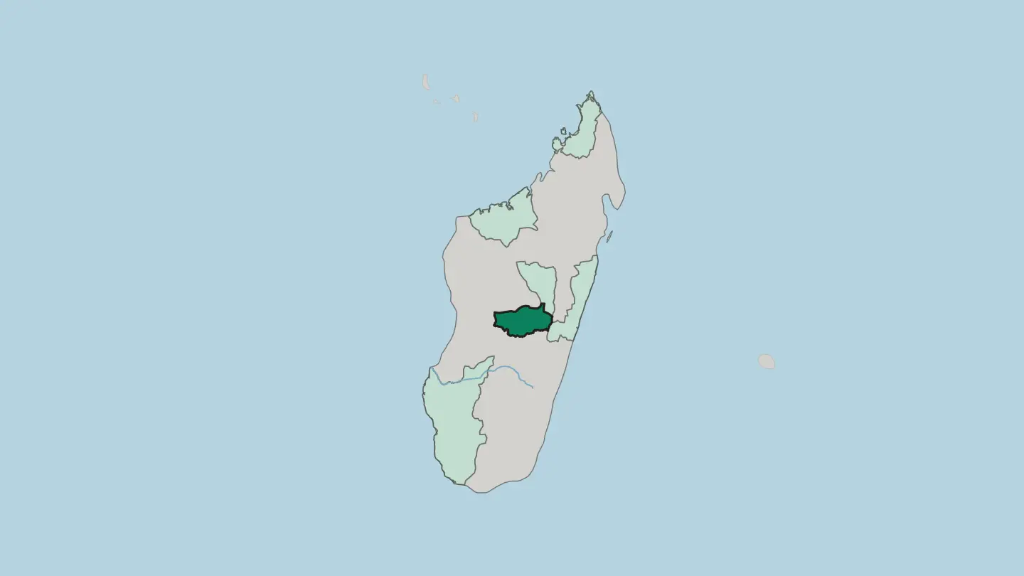 Map of Vakinankaratra Region in Madagascar