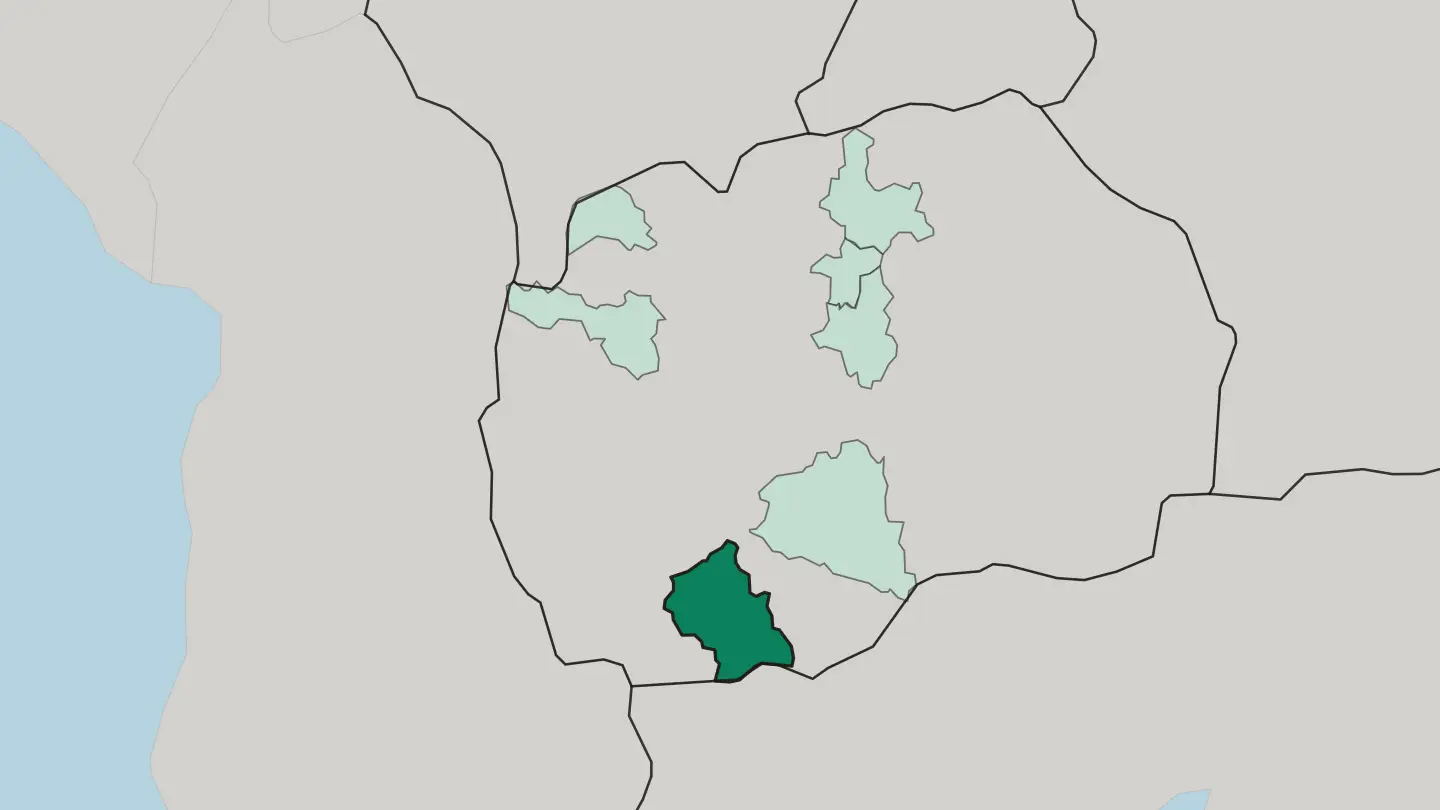 Map of Bitola in North Macedonia