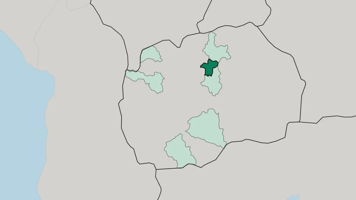 Map of Grad Skopje in North Macedonia