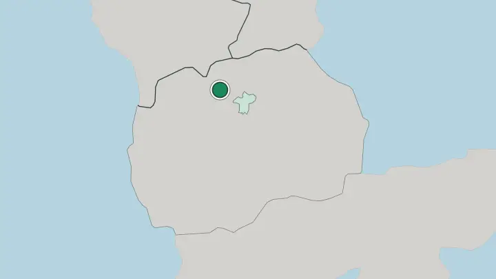 Map of Skopje in North Macedonia