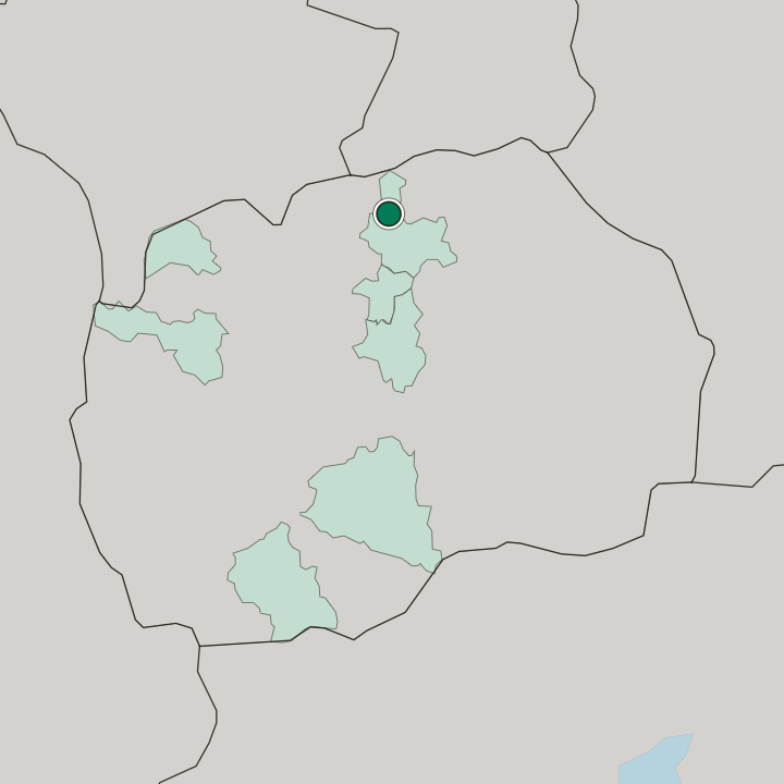 Map showing Kumanovo — In North Macedonia
