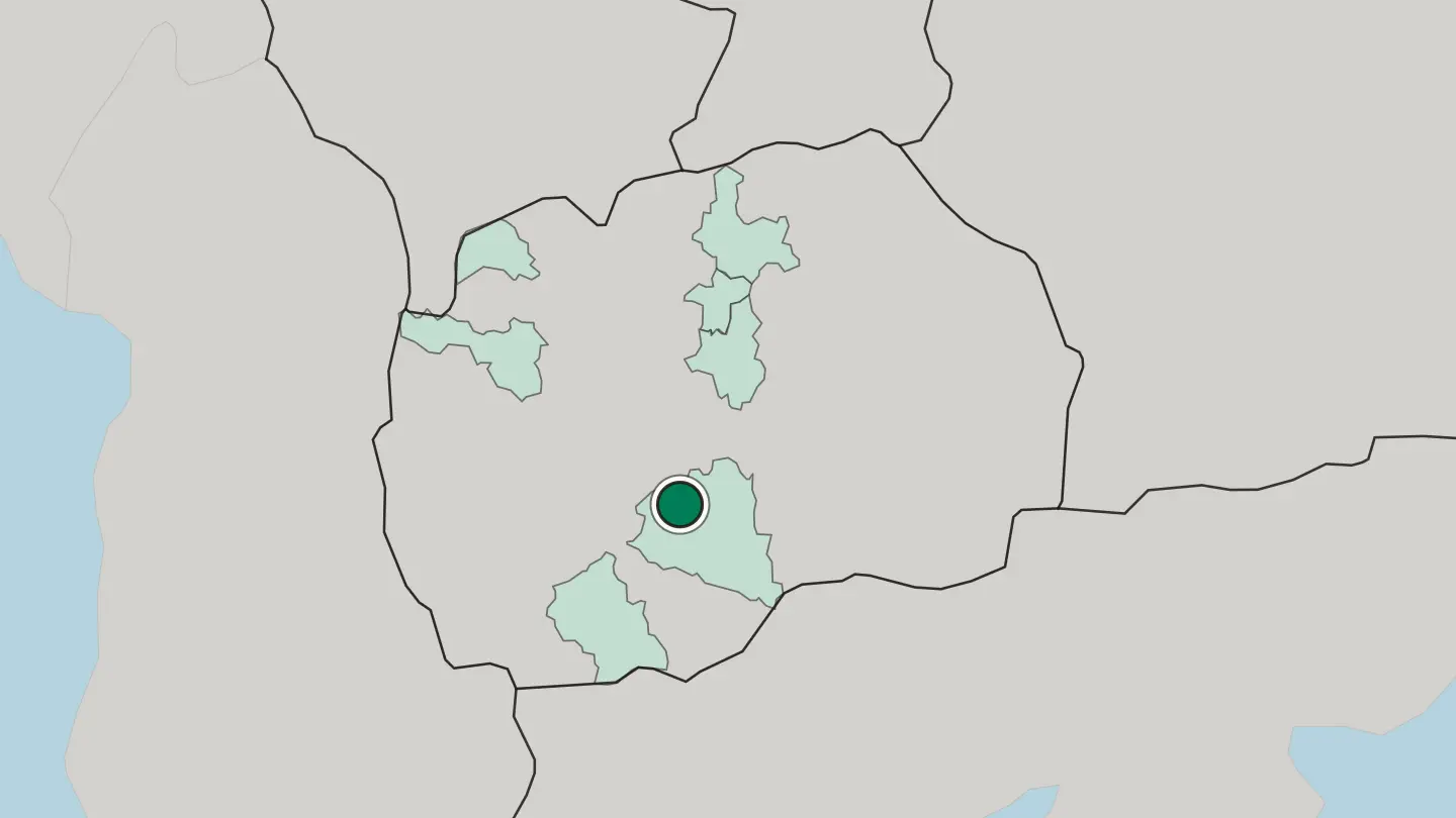Map of Prilep in North Macedonia
