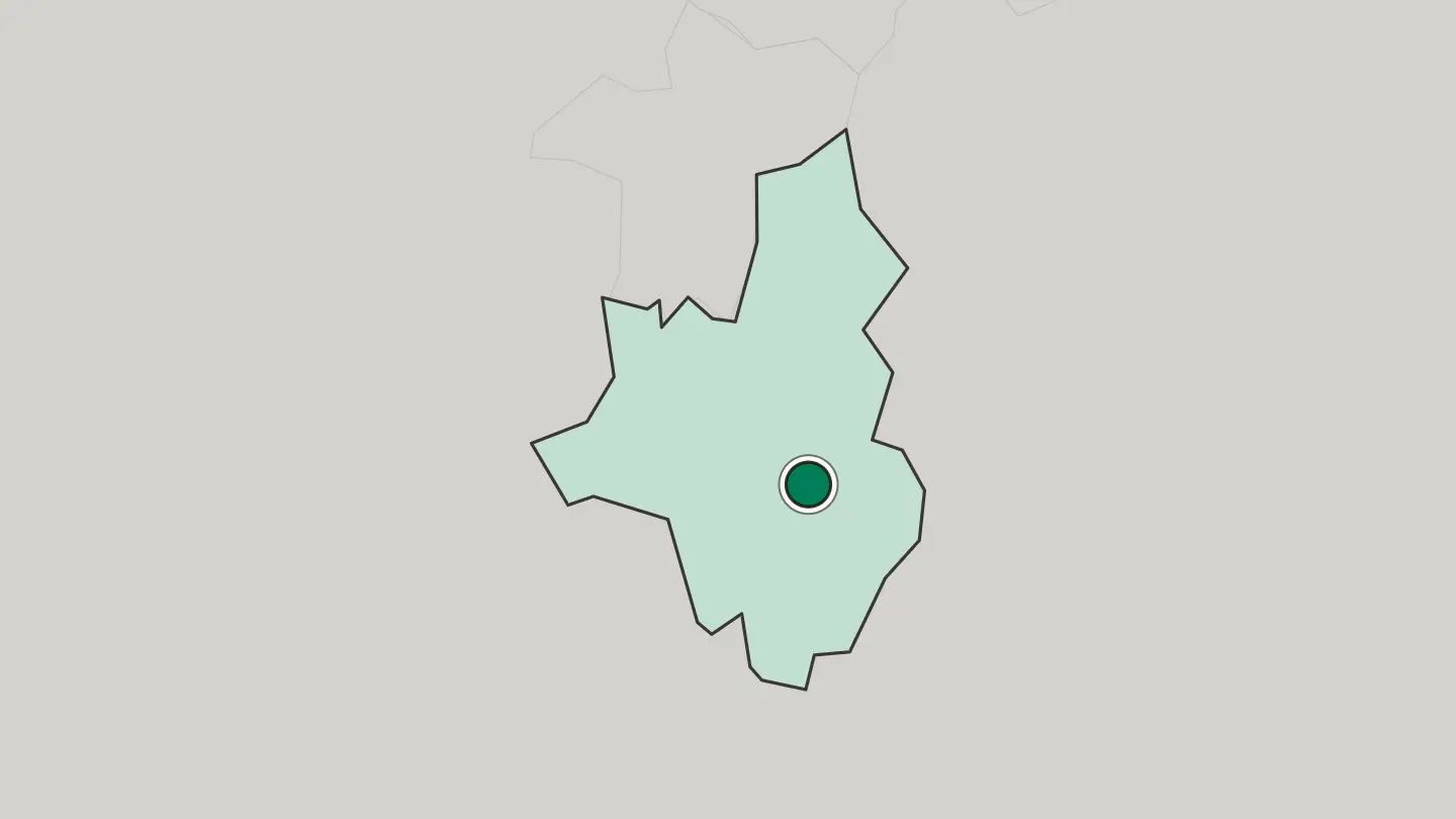 Map of Veles in North Macedonia