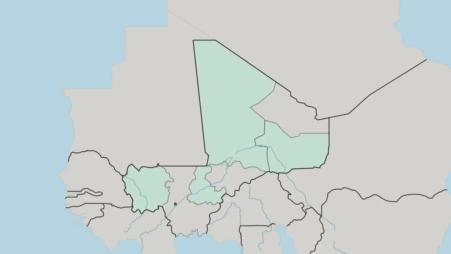 Map of Bamako Region in Mali
