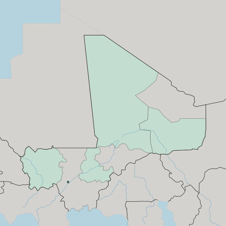 Map showing Bamako Region — In Mali