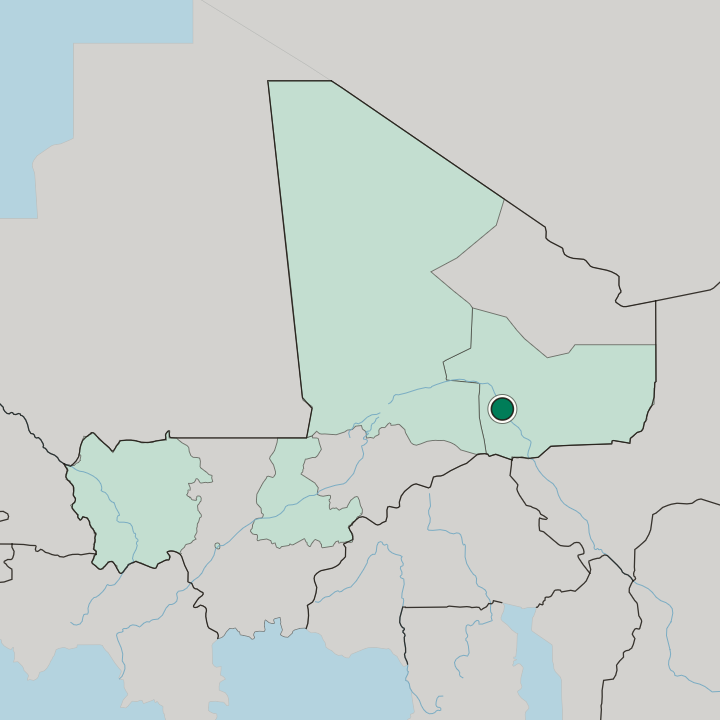 Map showing Gao — In Mali