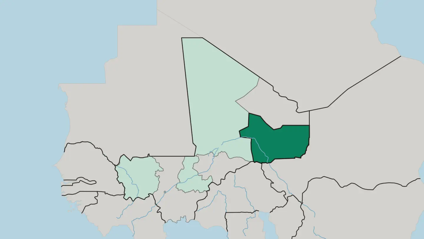 Map of Gao Region in Mali