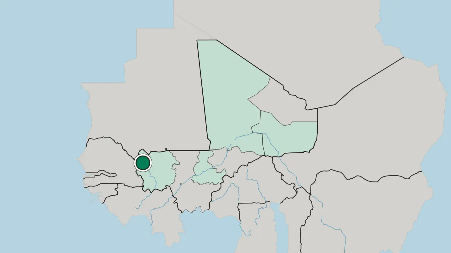 Map of Kayes in Mali