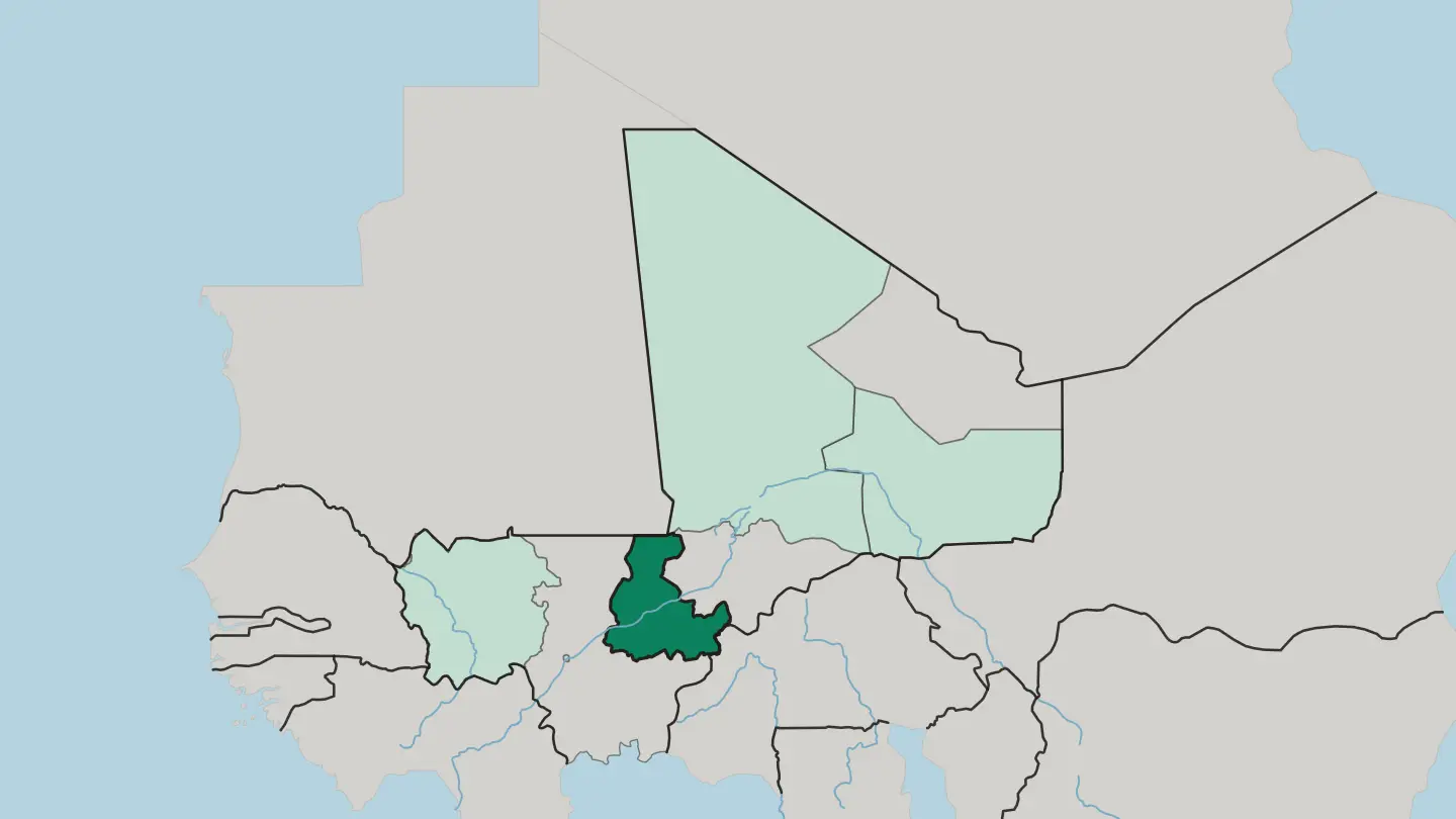 Map of Ségou Region in Mali