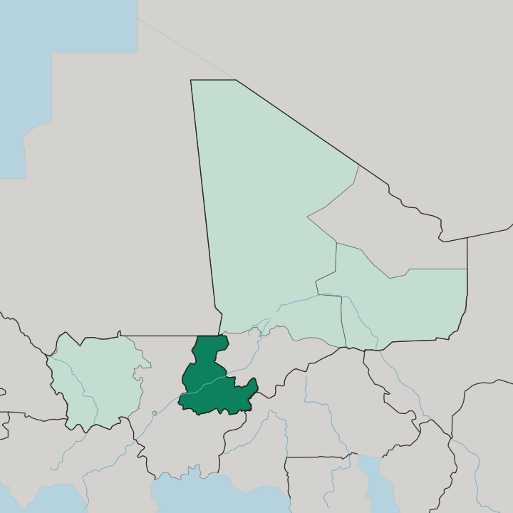 Map showing Ségou Region — In Mali