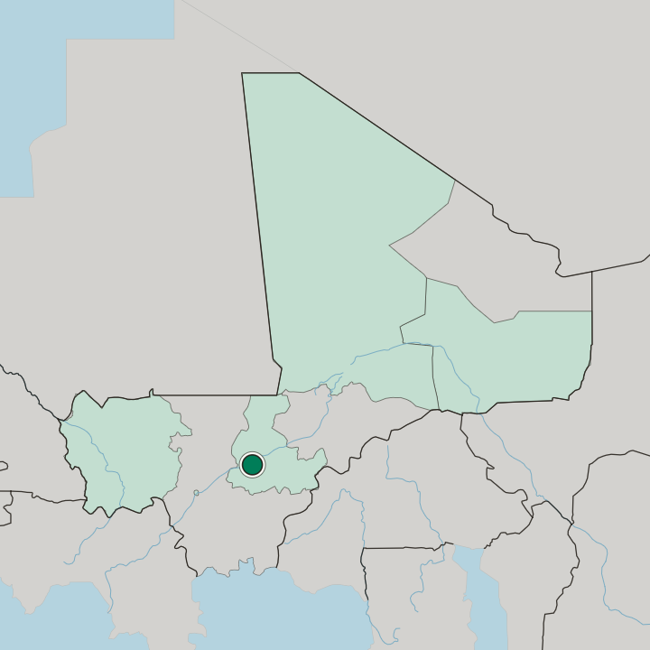 Map showing Ségou — In Mali