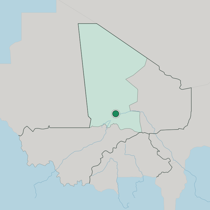 Map showing Timbuktu — In Mali