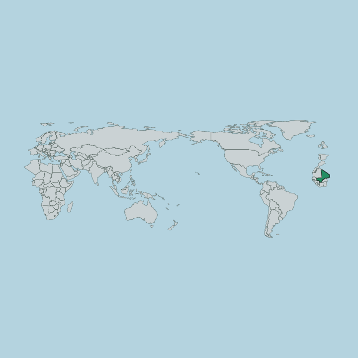 Map showing Mali — Worldwide