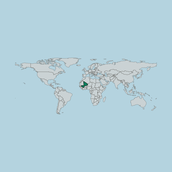 Map showing Mali — Worldwide