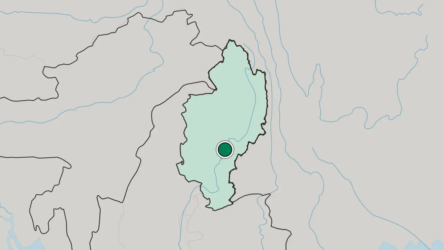 Map of Myitkyina in Myanmar