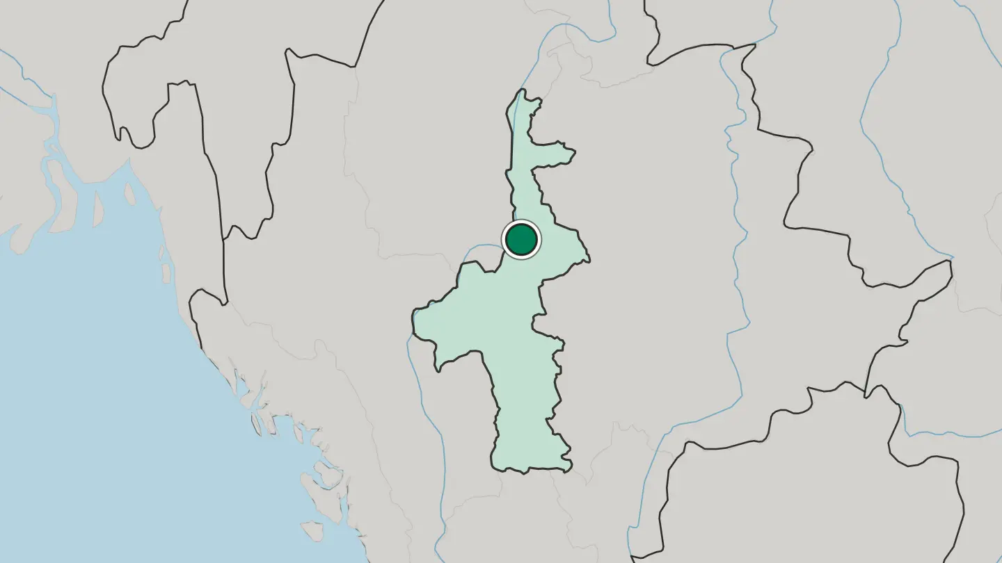 Map of Mandalay in Myanmar