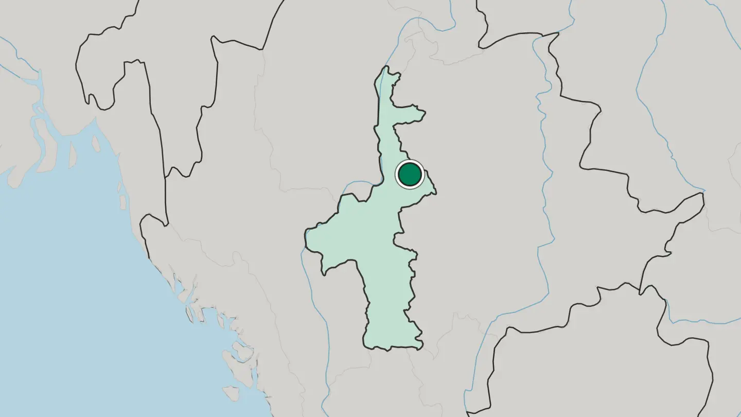 Map of Pyin Oo Lwin in Myanmar