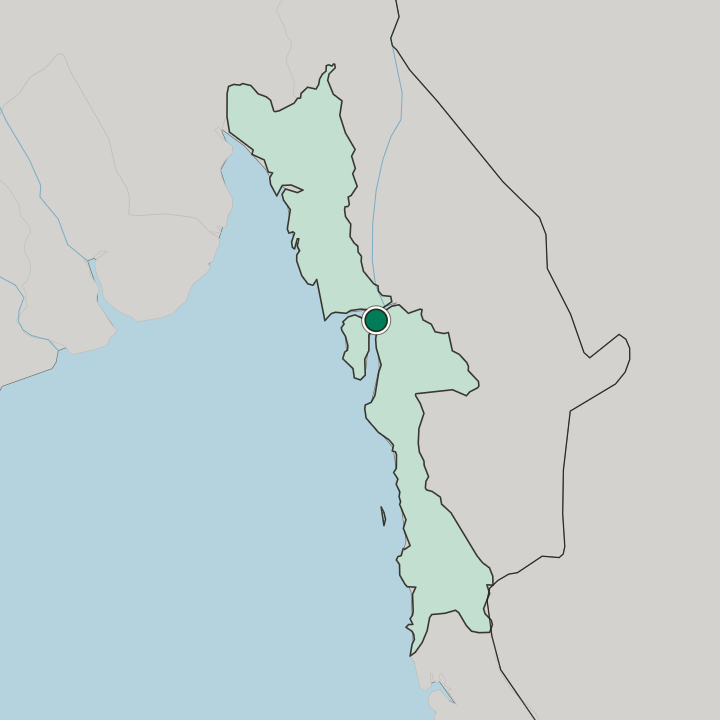 Map showing Mawlamyine — In Mon State