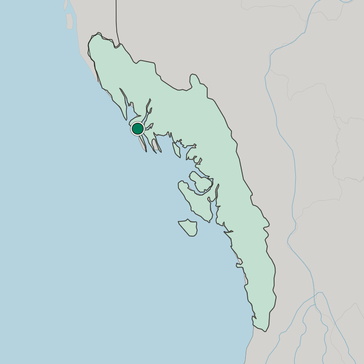 Map showing Sittwe — In Rakhine State