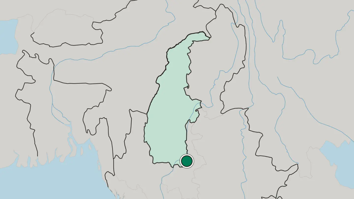 Map of Sagaing in Myanmar