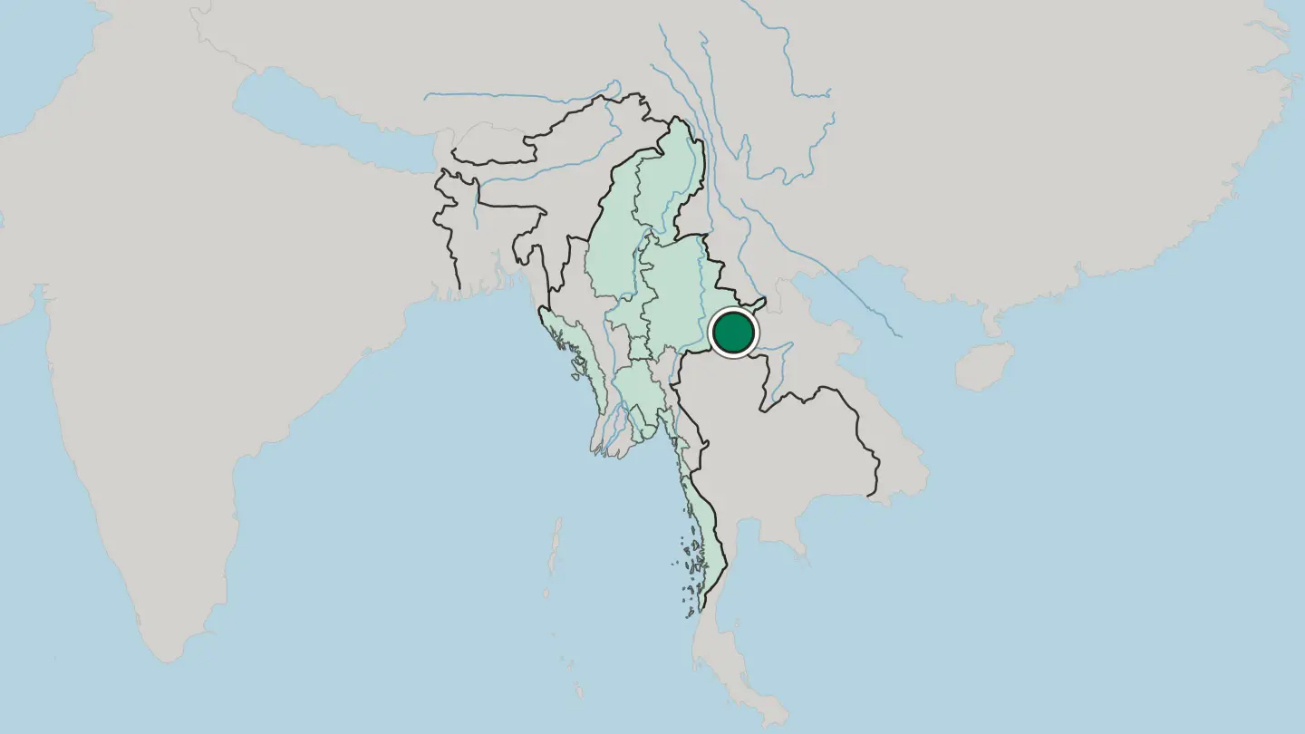 Map of Tachilek in Myanmar