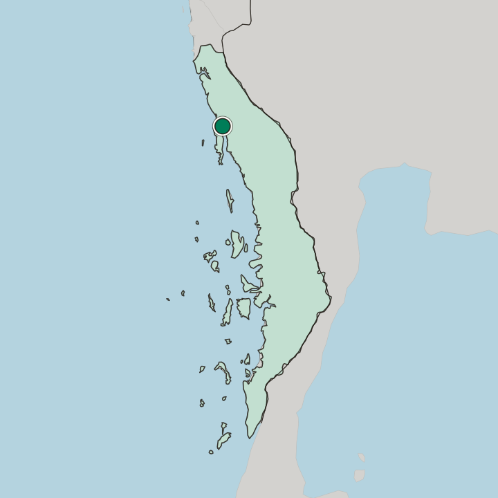 Map showing Dawei — In Tanintharyi Region